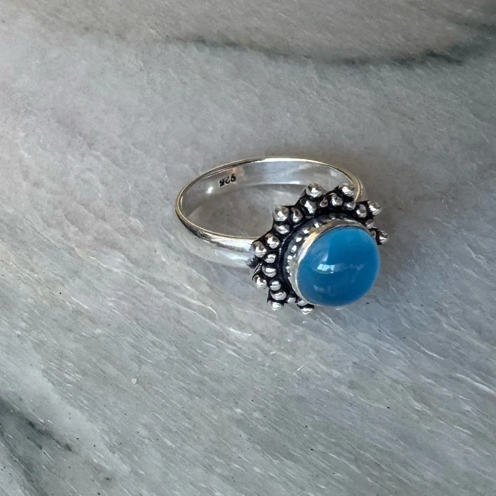 NWOT Sundance Twinkling Sky Ring, Blue Chalcedony, Sterling Silver